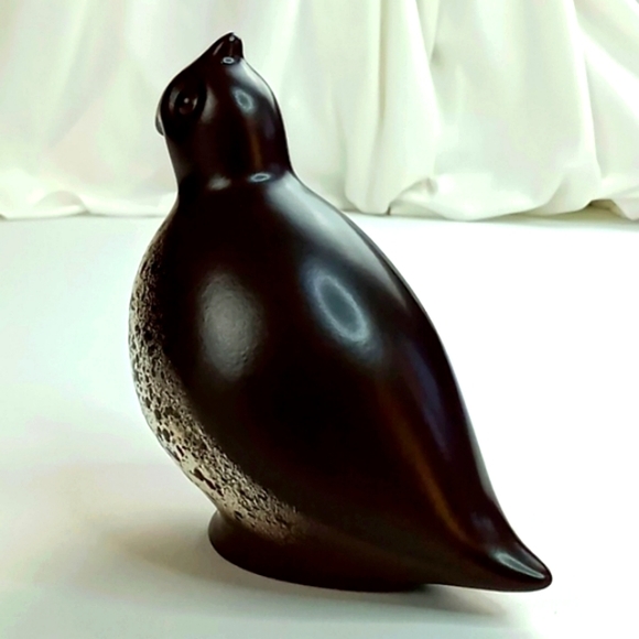 Vintage Mid Century Modern Howard Pierce Porcelain Brown Speckled Quail Figurine - Picture 4 of 11